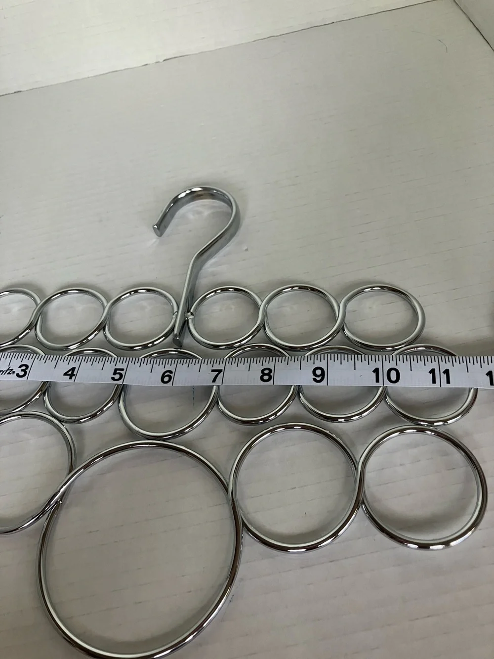 Chrome Multi-Ring Scarf and Accessory Hanger‎ - Silver
